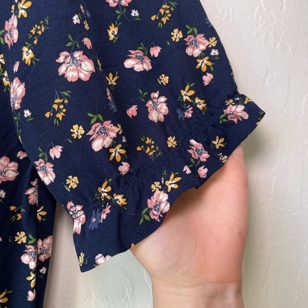 Floral Navy Midi Dress - Picture 5 of 5